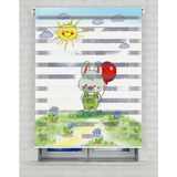 AD Home Şirin Tavşan Baskılı Zebra Perde - Gece Gündüz - Erkek Çocuk Odası Perdesi | Kokusuz Mürekkeple Basılmış Zebra Perdeler ile Sende Tarzını Yansıt! | 1 Dakikada Pratik Montaj - 130 x 220 cm - Renkli