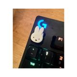 ADA 3D 2 Adet Miffy Minimalist Beyaz Tavşan Kafası Şeklinde Sevimli Mekanik Klavye Tuşu Aksesuar