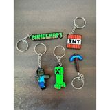 ADA 3D Creeper Zombie Tnt Figürlü Pixel Minecraft Oyun Temalı 5li Anahtarlık Seti Çanta Süsü Charm - Yeşil - Kırmızı - Kahverengi