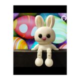 Ada 3D Sevimli Tavşan Figürlü Sarkan Bacaklı Çocuk Odası Raf Süsü Dekoratif Biblo