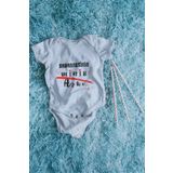 Ada Bebek 10056 Babannesinin Minik Aşkı Yazılı Baskılı Beyaz Bebek Çıtçıtlı Body