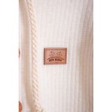 Ada Bebek Çocuk Ada Bebek %100 Pamuk Krem Renkli Ahşap Düğmeli Kapşonlu Fitilli Tarz Bebek Tulum - 6 - 9 Ay
