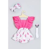 Ada Bebek Çocuk Adabebek Fırfırlı Ananas Desenli Miki Dizaltı Çorap Set - Pembe - 1 - 1,5 Yaş