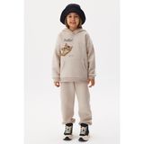 Ada Bebek Çocuk Oversize Pamuklu Hello Cat Alt Üst Takım - Bej - 9 - 10 Yaş