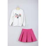 Ada Bebek Çocuk Yeni Sezon It's A New Day Baskılı Etek Sweat Takım - 3 - 4 Yaş - Pembe