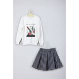 Ada Bebek Çocuk Yeni Sezon Newyork Çiçek Baskılı Etek Sweat Takım - 9 - 10 Yaş - Siyah