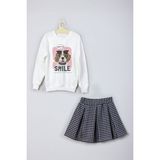 Ada Bebek Çocuk Yeni Sezon Smile Dog Baskılı Etek Sweat Takım - 9 - 10 Yaş - Siyah