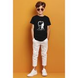 Ada Bebek Kemal Atatürk İmzalı Gölgeli Baskılı Siyah Erkek Çocuk T-shirt