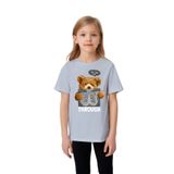 Ada Bebek Röntgen Detaylı Ayıcık Baskılı Gri Kız Çocuk T-shirt