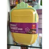 Ada Çanta Kırtasiye Paslanmaz Çelik 2 Katlı 3 Bölmeli Havuç Model Geniş Kapasiteli Beslenme Kabı 1300ML Muggle MM50007 - Sarı