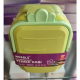 Ada Çanta Kırtasiye Paslanmaz Çelik 2 Katlı 3 Bölmeli Havuç Model Geniş Kapasiteli Beslenme Kabı 1300ML Muggle MM50007 - Yeşil