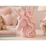 Ada Goods Unicorn Figürlü Masaüstü Kalemlik - Kız Çocuk Odası Dekorasyonu ve Hediyelik Kalemlik - Pembe