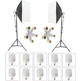 Ada Greenbox 5 Duylu Softbox (2 Adet) + 2 M Işık Ayağı +10 Adet 20 Wat Led Lamba (Toplam 18 000 Lümen)