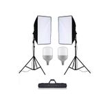 ADA GREENBOX 50x70 cm Softbox 2'li Sürekli Işık Seti Youtber Kit Taşıma Çantalı TOPLAM 100 WAT 9000 LÜMEN