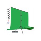 ADA GREENBOX Green Screen Greenbox Yeşil Fon Perde (1.5x2 M) + Tek Ayaklı Fon Standı + 5 Mandal