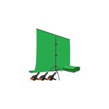 Ada Greenbox Green Screen Yeşil Fon Perde 1.5x2M + Tek Ayaklı Fon Standı+3 Adet Mandal