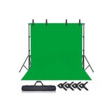 ADA GREENBOX Yeşil Green Screen Greenbox Yeşil Fon Perde 2x3m Fon Standı 4 Mandal Fotoğraf Kağıtları Tek Ebat