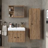 Ada Lavabolu Banyo Alt Dolabı + Banyo Üst Dolabı + Banyo Boy Dlp Atlantik Çam