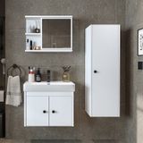 Ada Lavabolu Banyo Alt Dolabı + Banyo Üst Dolabı + Boy Dolap Byz Mat Beyaz