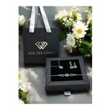 ADA LİFE GÜMÜŞ 925 Ayar Gümüş Pırlanta Kalp Model Kadın 3 lü Set Bileklik Kolye Küpe