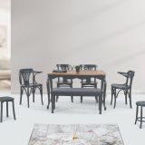 Ada Lükens Masa + Dekopajlı Sandalye Takımı, 125X80