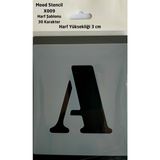Ada Sanatsal Mood Stencil Harf Boyama Şablonu X009 Harf Yüksekliği 3 cm