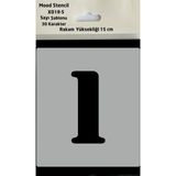 Ada Sanatsal Mood Stencil Rakam Boyama Şablonu X018-SAYI Rakam Yüksekliği 15 cm