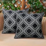 Adabana Dış Mekan Su Geçirmez Kırlent Kılıfı 2'li Set Dış Mekan Yastık Kılıfı Veranda Mobilyaları Çiftlik Evi Bahçe Sundurma Tezgahı Kanepe 45x45 cm Siyah