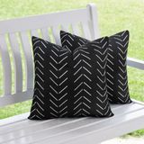 Adabana Dış Mekan Su Geçirmez Kırlent Kılıfları 45x45 cm Siyah Beyaz Dekoratif Geometrik Yastık Kılıfı 2'li Set Veranda Bahçe Sundurma için