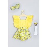ADABEBEK Fırfırlı Limon Desenli Miki Dizaltı Çorap Set