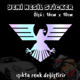Adac Kartal Oto Sticker 2 Adet Hologram Model Motosiklet Kask Atv Laptop Cam Uyumlu