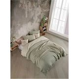 Adaçayı Yeşili 4 Katlı Multi Muslin %100 Pamuk Çift Kişillik Yatak Örtüsü/pike 230X250 cm Battal Boy - 230 x 250 cm