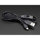 Adafruit Anahtarlı Yalnızca USB Güç Kablosu - A/MicroB [ADA2379]