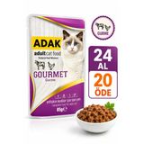 Adak Adult Gourmet Yetişkin Kedi Yaş Mama Pouch 85 Gr X 24 Adet 24 Al 20 Öde