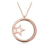Adal Silver Rose Yıldız Detaylı Halka Kadın Gümüş Kolye