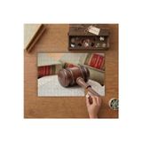 Adalet Sembolleri - Hakim Tokmağı Tasarımı 240 Parça Ahşap Puzzle Ahşap Kutuda MP03521