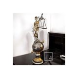 Adalet Tanrıçası Themis Heykeli, 37 cm Lady Justice Biblo, Hukuk Ofisi Dekoru Avukata Hediye Gri Siyah Gold