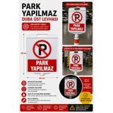 ADALI DİJİTAL BASKI Reflektif Duba Üst Levhası Park Yapılmaz | Trafik Konisi Uyarı Levhası | İsteğe Özel Baskı