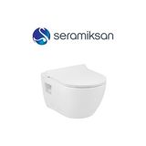 Adalı Store Seramiksan Ocean Beyaz Kanalsız Asma Klozet A031181H, Nkp Yavaş Kapak, Creavit Terra Gömme - Ahşap