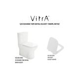 Adalı Store Vitra S20 Duvara Tam Dayalı Klozet 5512L003-0092 Stoperli Kapağı ile Beyaz Kanalsız Tasarım - Ahşap