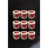 Adalinhome 6 cm Silindir Mum 9'lu Set Kalp Desenli TYC00476774694 - 1 Adet