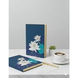 Adalinhome Lizy Premium Altın Varaklı Çizgili Defter – 15X21 Cm, Soft Touch, Kenar Yaldızlı - Lacivert