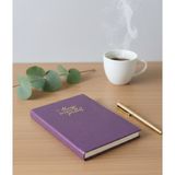 Adalinhome Lizy Süet Dokulu Çizgili Defter – Günlük ve Not Defteri / 14X20 Cm/ 168 Yaprak - Mor