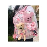 Adalinhome Oyuncaklı Günlük Sırt Çantası, Pembe, Unisex