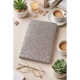 Adalinhome Parıltılı Çizgili Defter – Günlük ve Not Defteri / 14X20 Cm/ 168 Yaprak - Gümüş