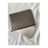 Adalinhome Sermio Hakiki Deri Clutch Laptop Çantası, Kapitone Desen, Gri, M Beden