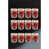 Adalinhome Silindir Mum 12'li Set Kalp Desenli ADMUMKLP12 - 1 Adet