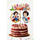 adalove design Pamuk Prenses Temalı Doğumgünü Pasta Süsü, Cake Topper, Lüks 3 Adet Büyük Boy