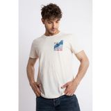 Adam Boxes Erkek/unisex Baskılı O-Yaka T-Shirt Tissue - Ham Pamuk (Renkli Baskı) - XL - Krem