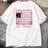 Adam T-Shirt Para Yapma Yasadışı Olmalı Komik Kedi Meme T-Shirt Aptal Aptal Kedi Meme T Shirt 3005 - Beyaz - XL